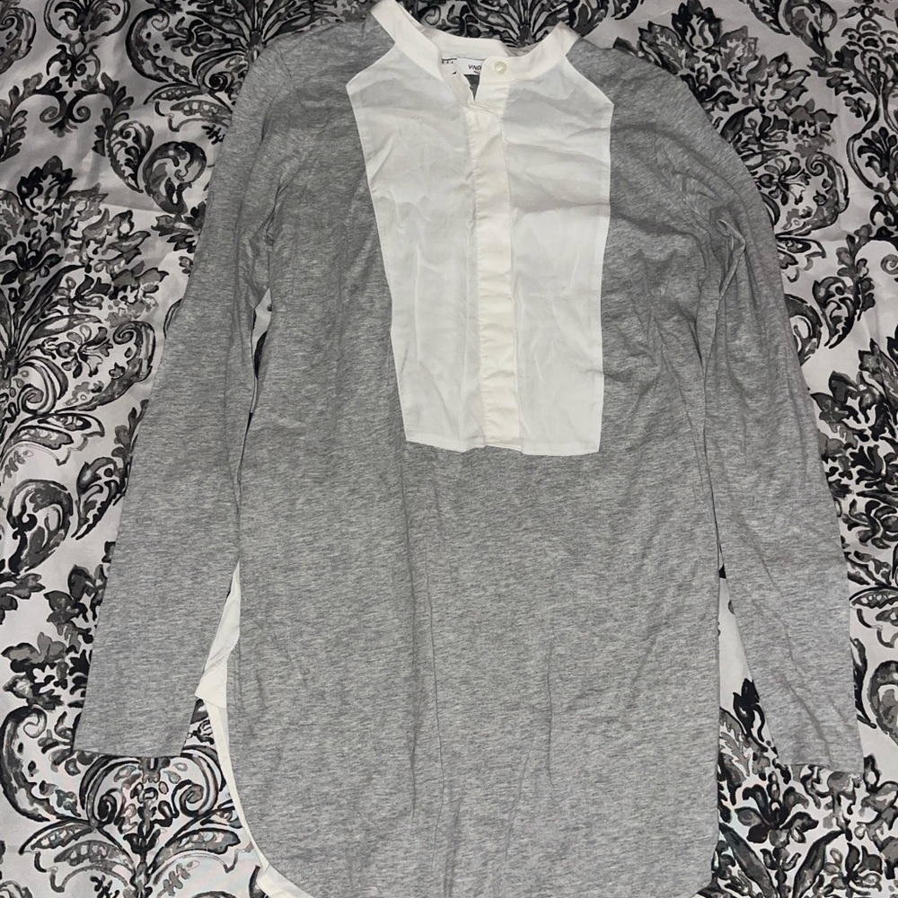 Vince Black and White Floral Top